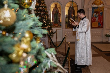 Поздняя Божественная литургия в праздник Рождества Христова